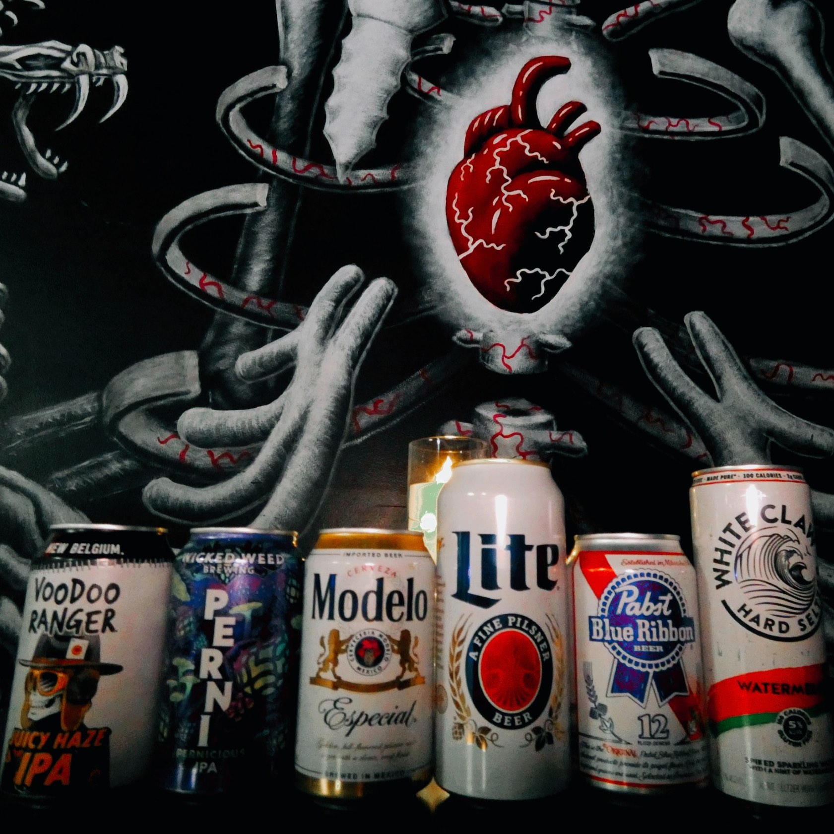 Beer seltzer cans - Chapel of Bones | Raleigh, NC | coffee lounge and extreme music venue in North Carolina